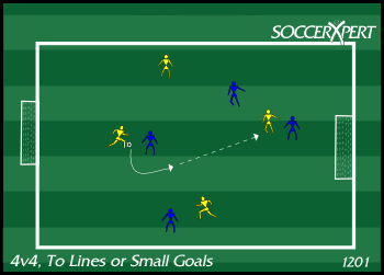 4v4 Soccer To A Small Gate