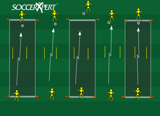 Soccer Drill Diagram: Fixed Distance Passing Game