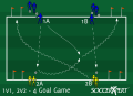1v1, 1v2, 2v2 - 4 goal game