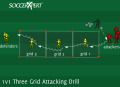 1v1 Three Grid Gauntlet Attacking Drill