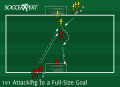 1v1 Attacking to a Full-Size Goal
