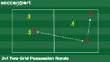 2v1 Two-Grid Possession Rondo Drill